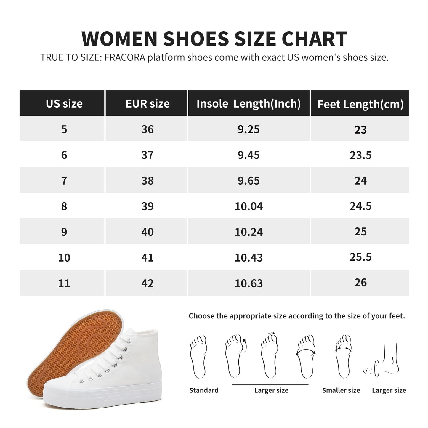 FRACORA Womens High Top Platform Sneakers White Platform Shoes Fashion Canvas Shoes for Women(Black,US7)