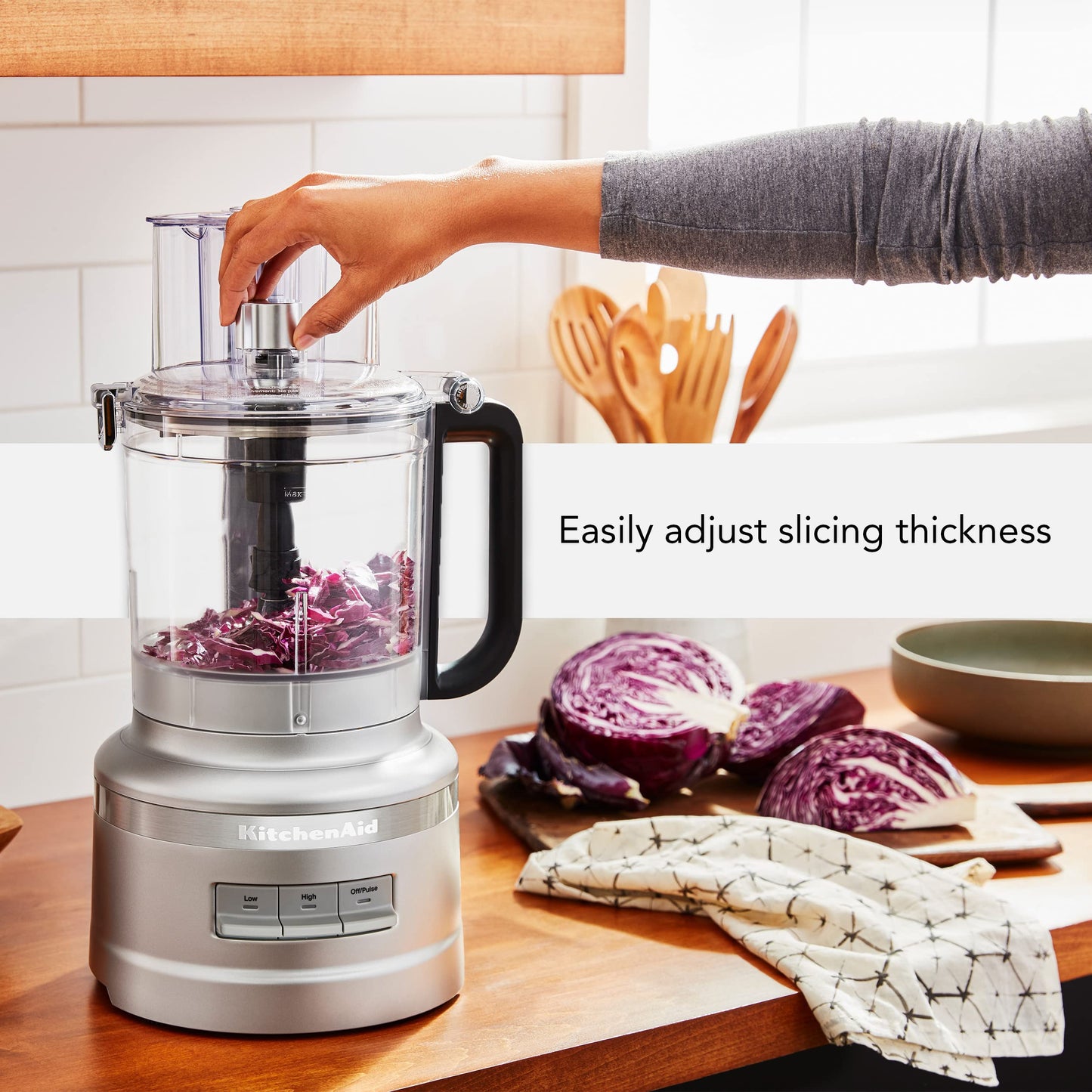 KitchenAid KFP0718ER 7-Cup Food Processor Chop, Puree, Shred and Slice - Empire Red