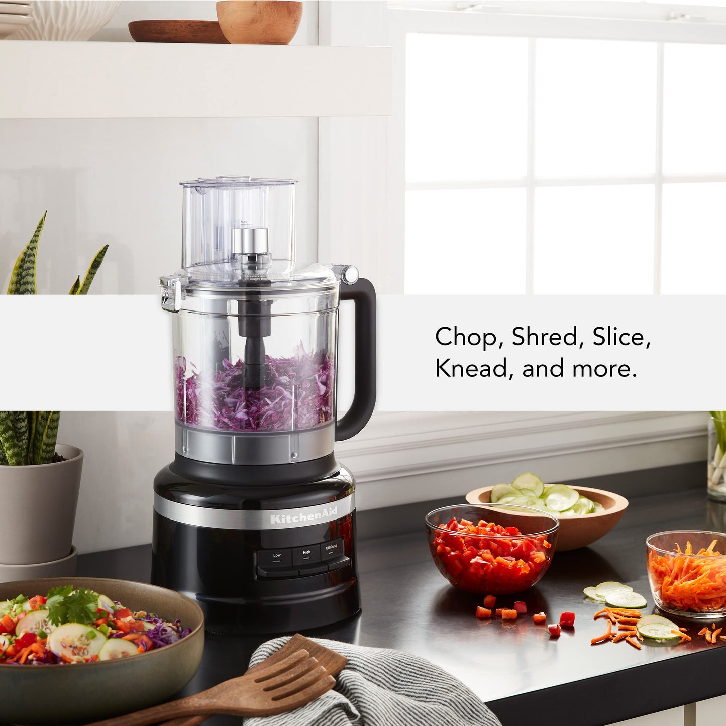 KitchenAid KFP0718ER 7-Cup Food Processor Chop, Puree, Shred and Slice - Empire Red