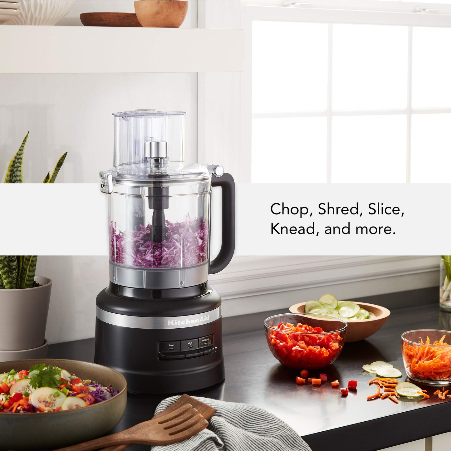 KitchenAid KFP0718ER 7-Cup Food Processor Chop, Puree, Shred and Slice - Empire Red