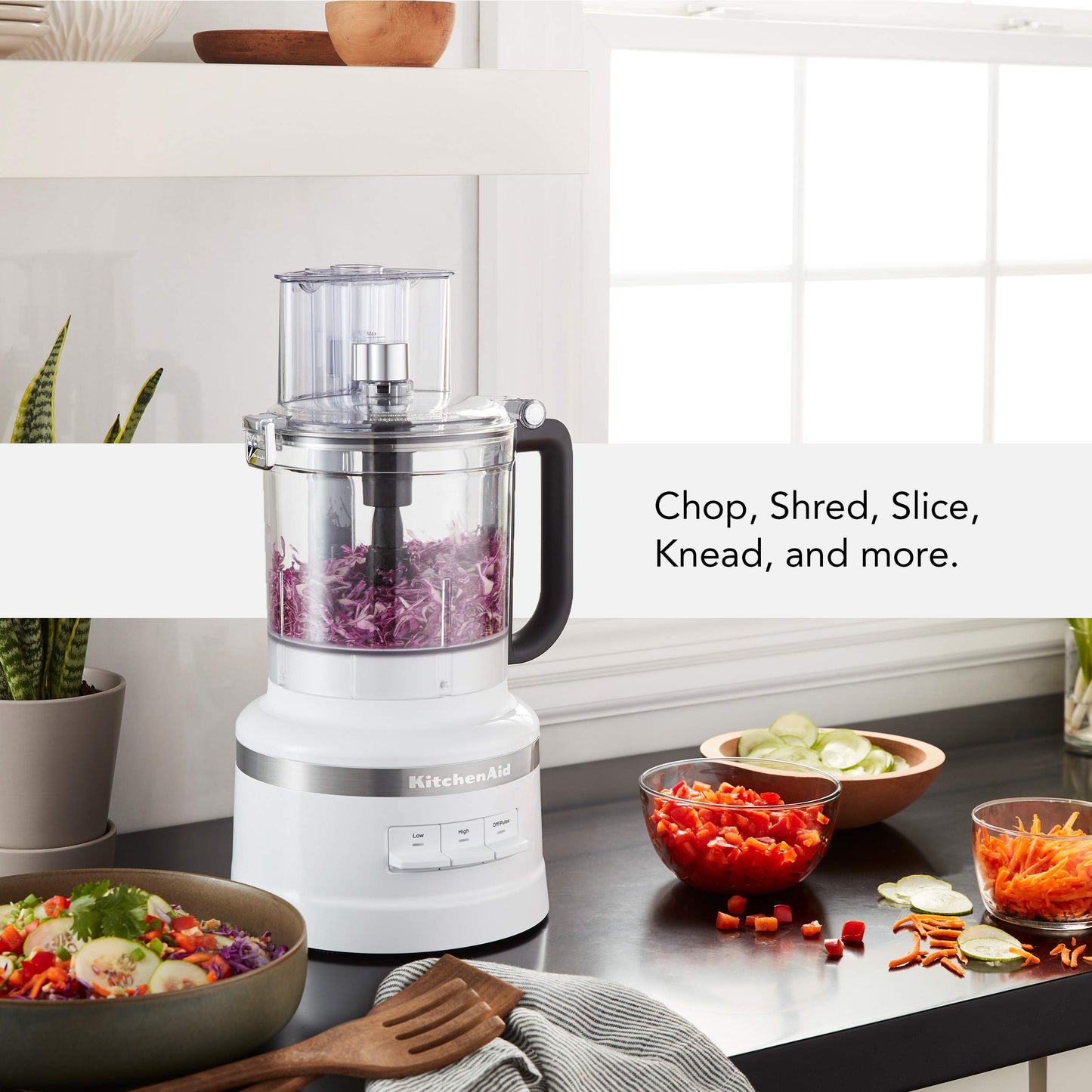 KitchenAid KFP0718ER 7-Cup Food Processor Chop, Puree, Shred and Slice - Empire Red