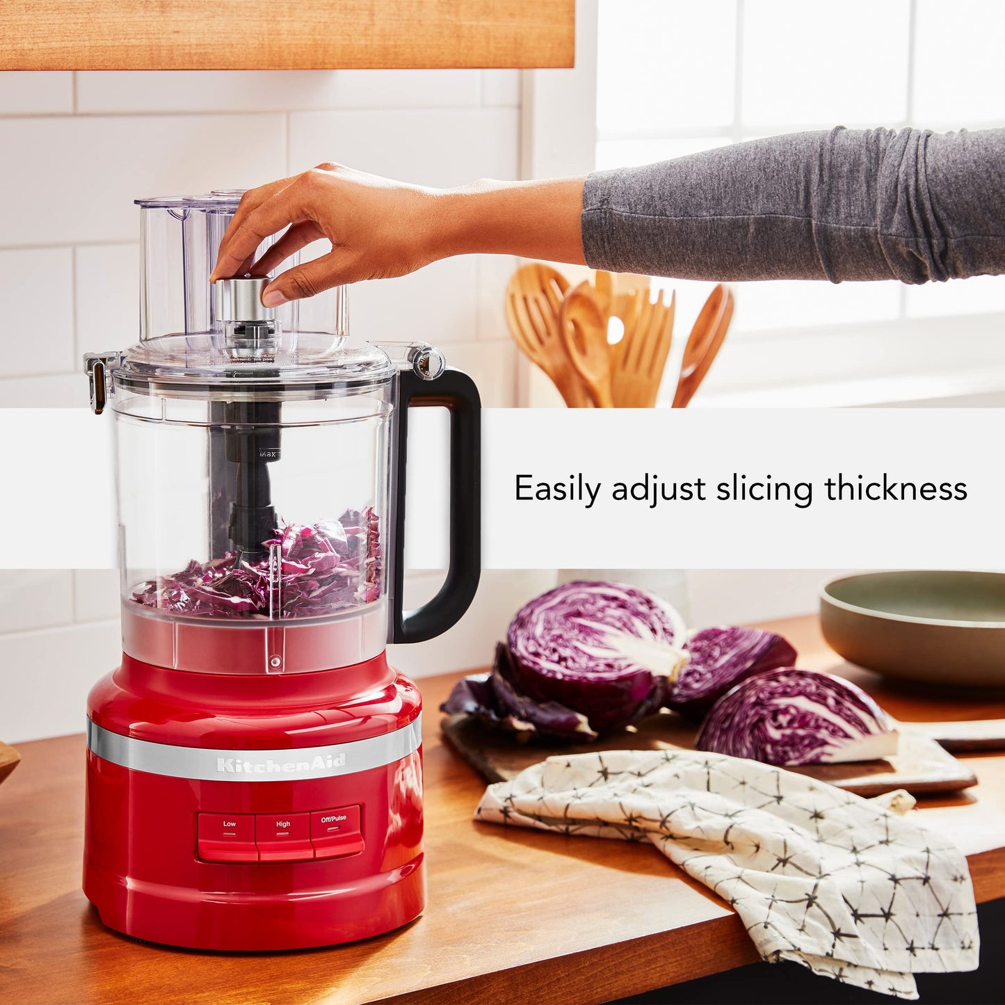 KitchenAid KFP0718ER 7-Cup Food Processor Chop, Puree, Shred and Slice - Empire Red